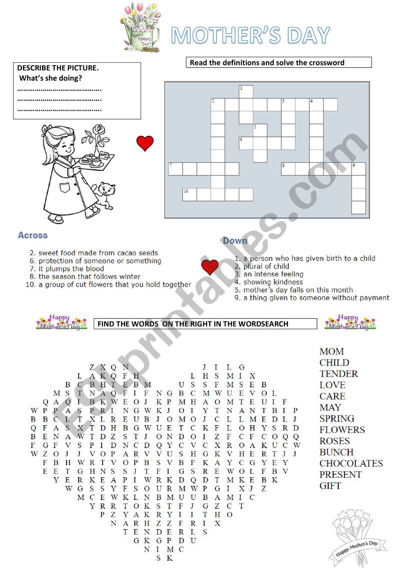 Mother´s Day Activities Esl Worksheet By Lia The Teacher