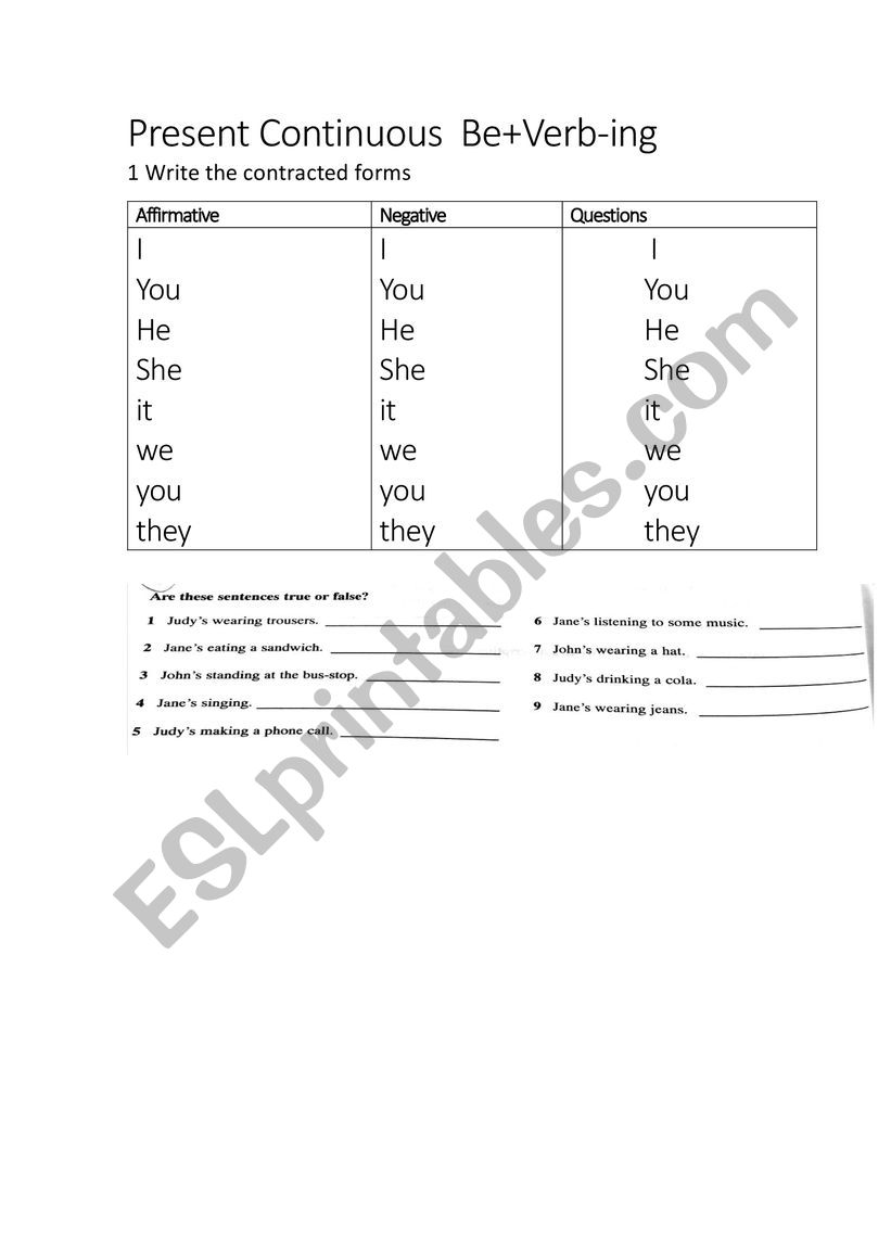 Simple or continuous ? worksheet