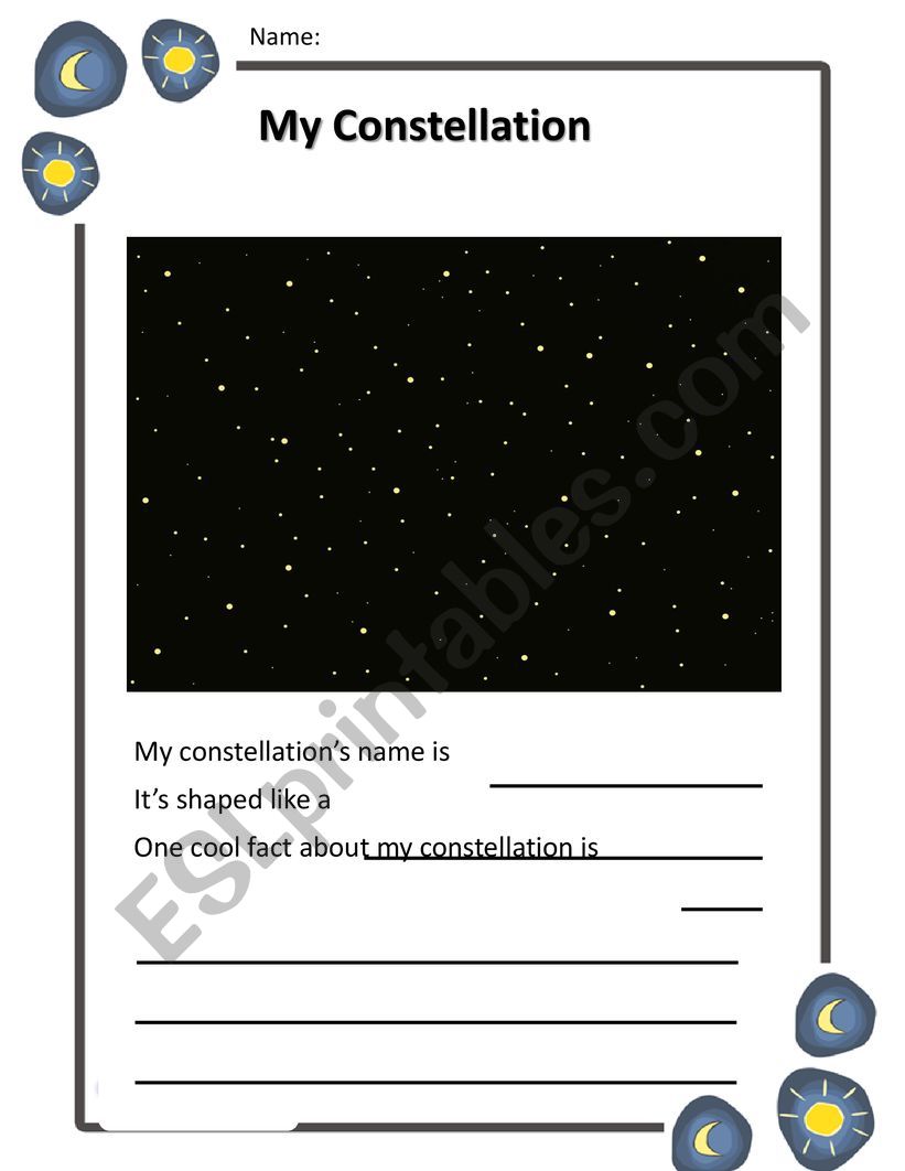 Create Your Own Constellation worksheet