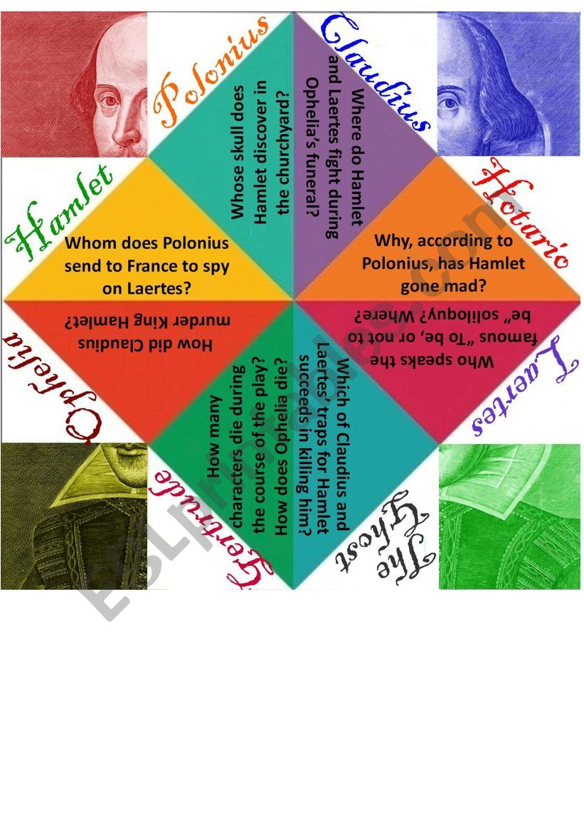 Cootie catcher Shakespeare worksheet