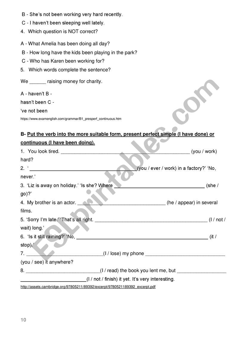Present perfect continuous and simple - Assets - Cambridge