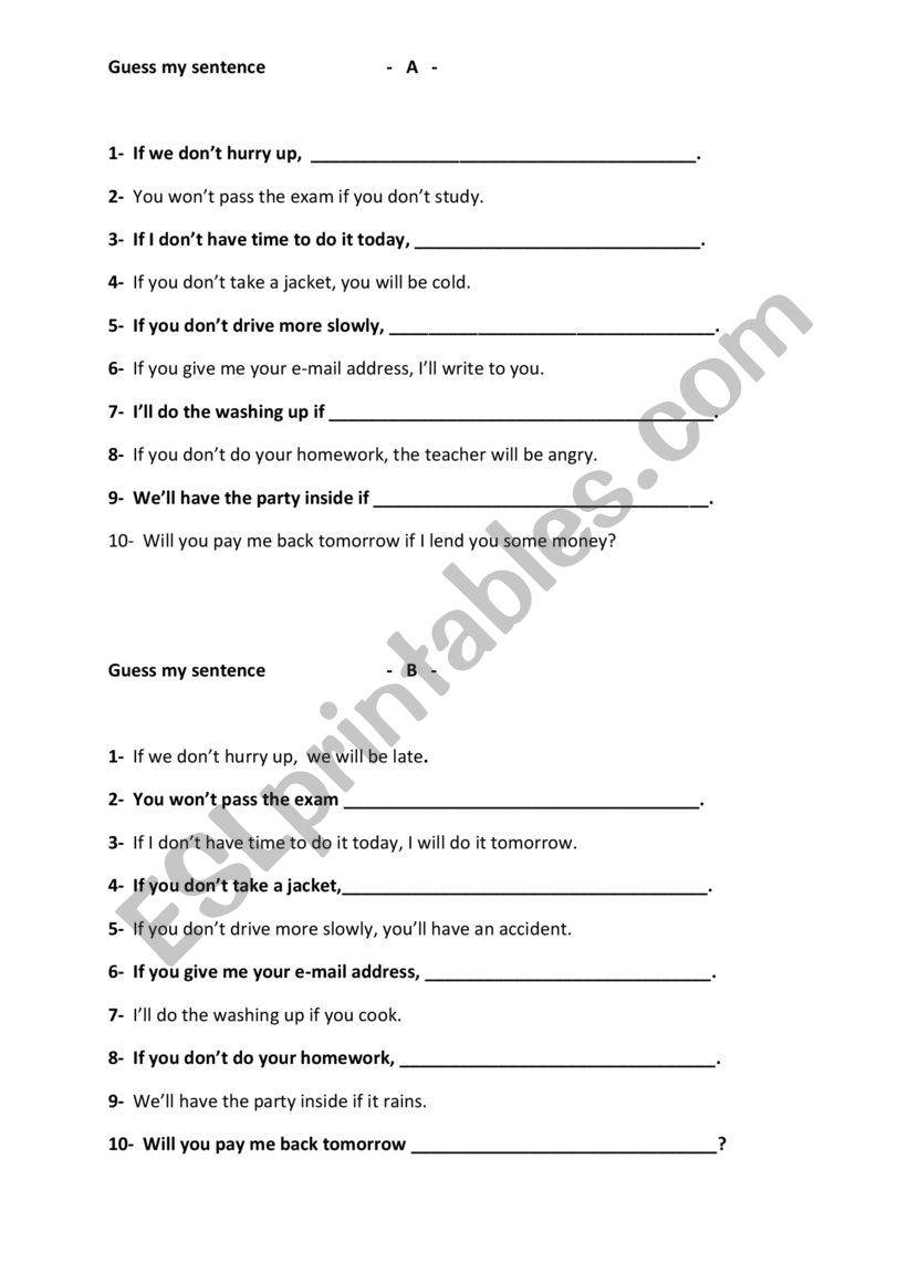 Type 1 Worksheet - Esl Worksheet By Esrayaver