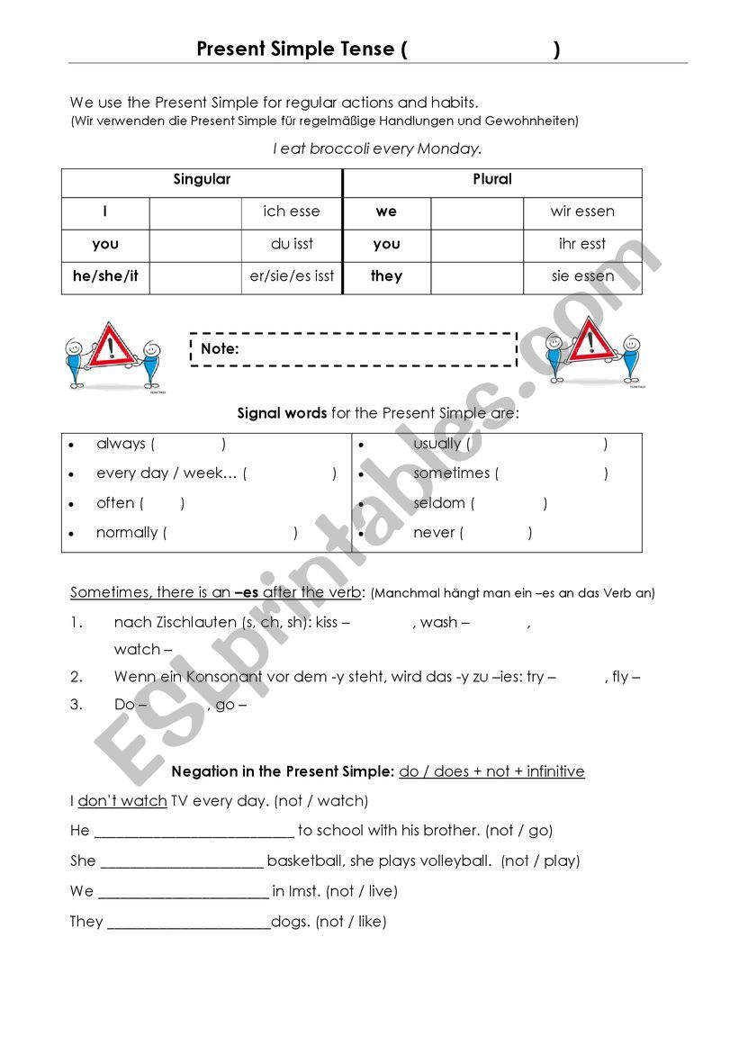 Present Simple Students info worksheet