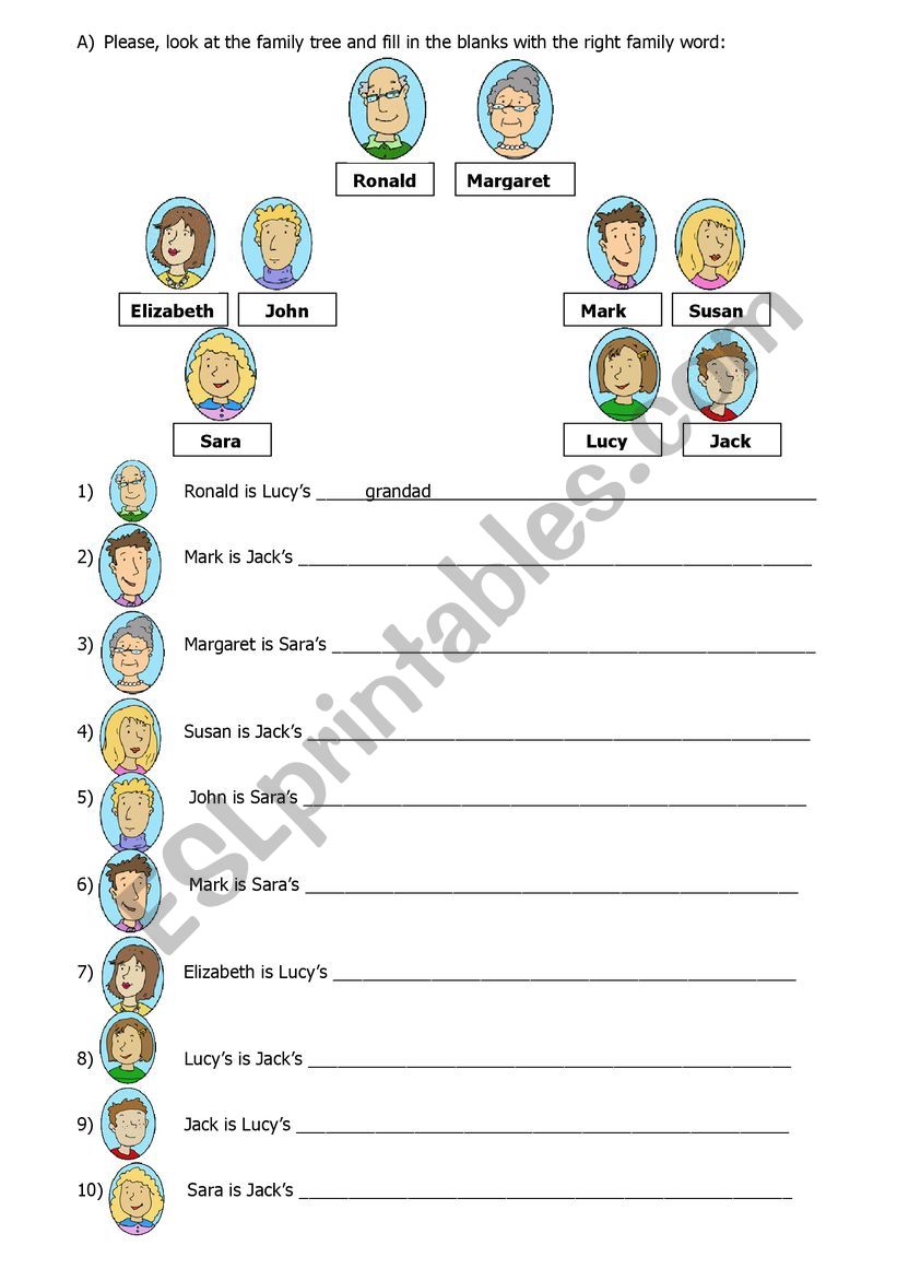 Family Tree worksheet