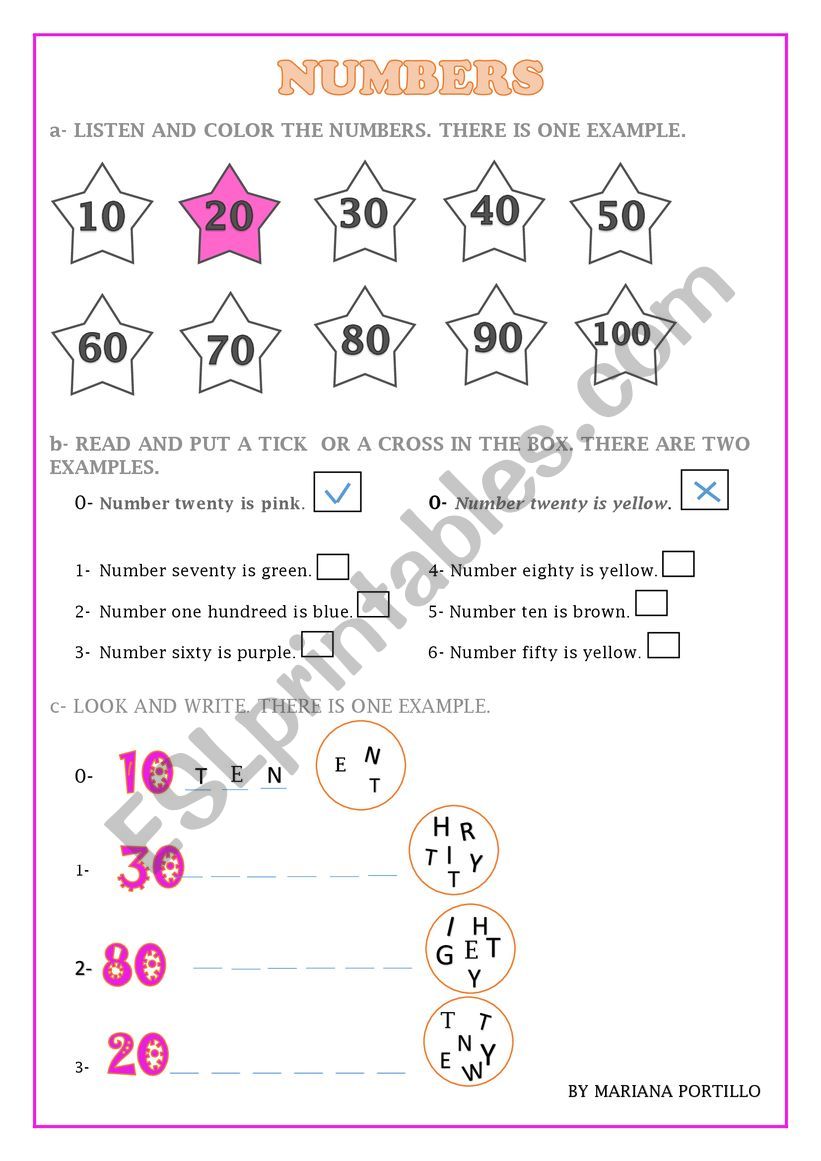 numbers from 10 to 100 worksheet