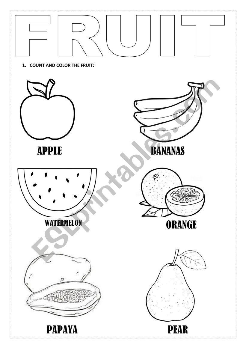 Fruit  worksheet