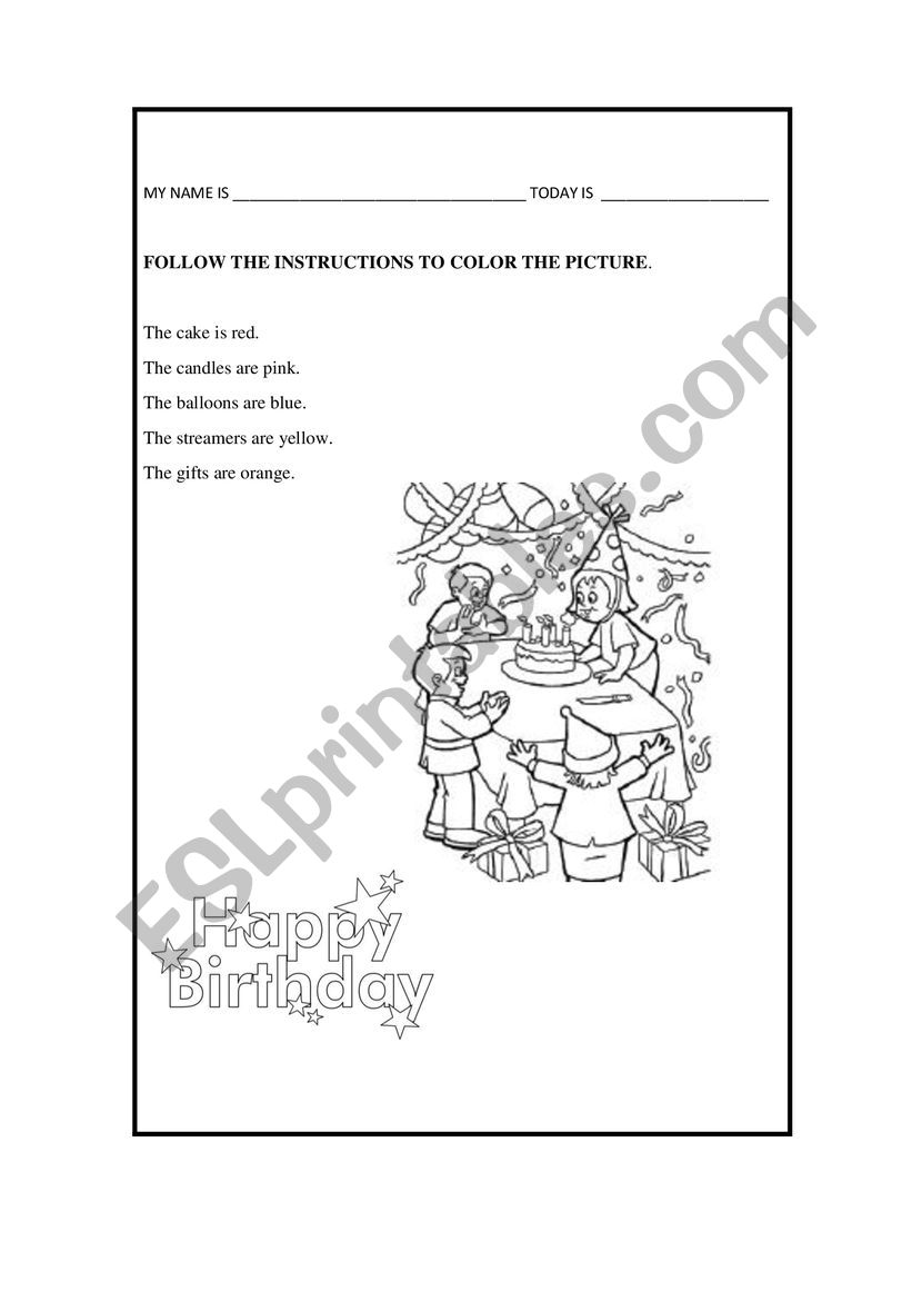 Party worksheet