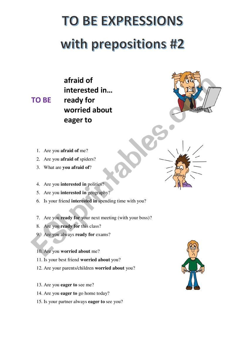 To be expressions with prepositions - 2