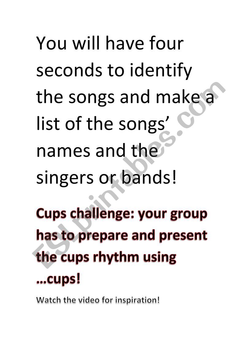 Music contest worksheet