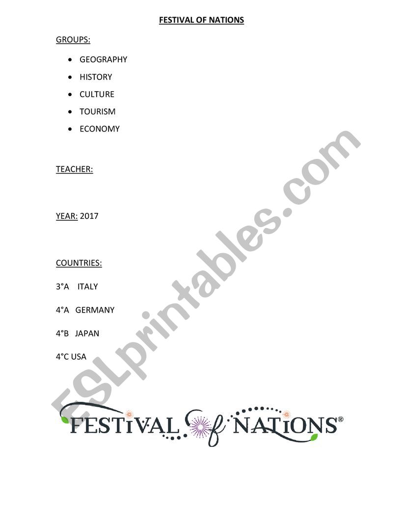 Written Assignment: Festival of Nations