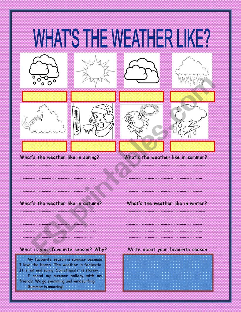 What´s the weather like? - ESL worksheet by ruxa80