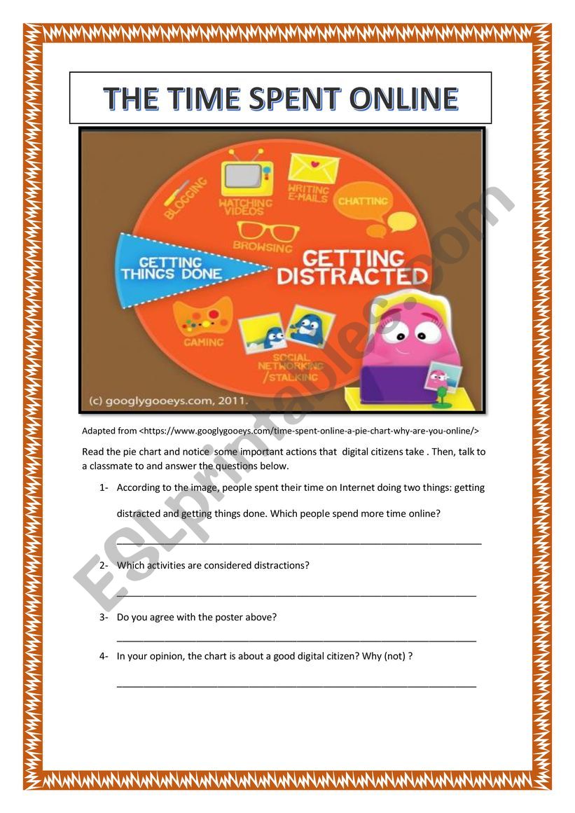 Time Spent Online ESL Worksheet By Liligirl