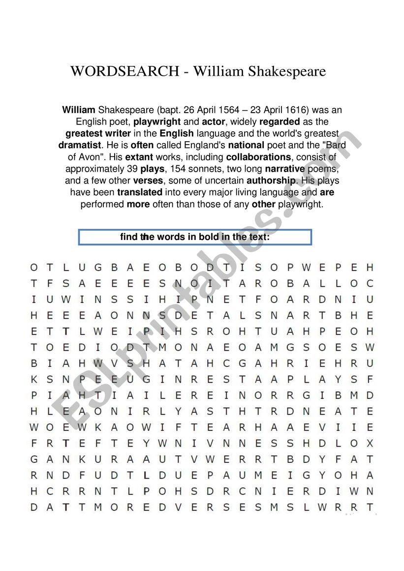 Willian worksheet