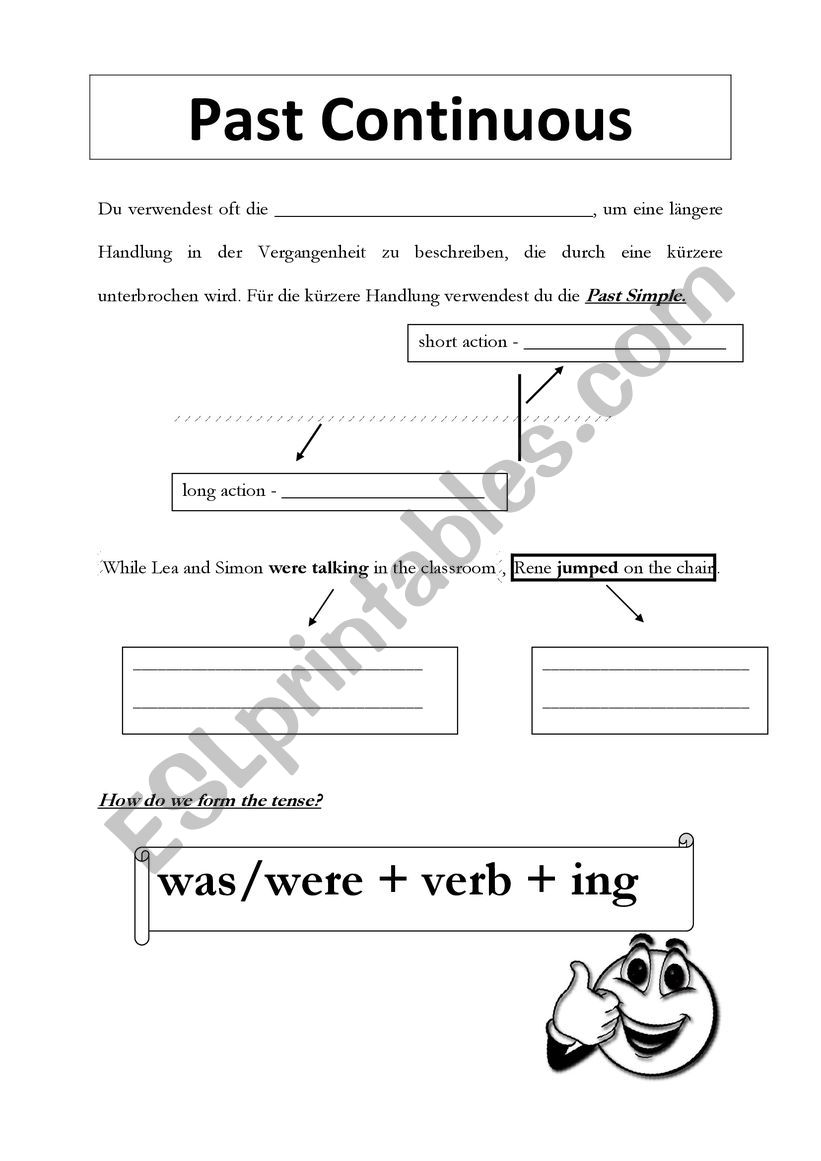 Past Continuous Rules worksheet