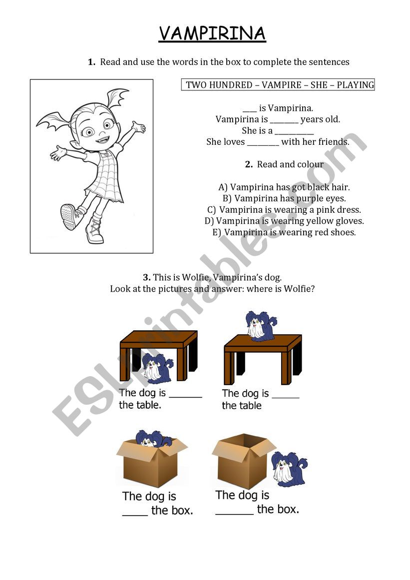 Vampirina (Worksheet) worksheet