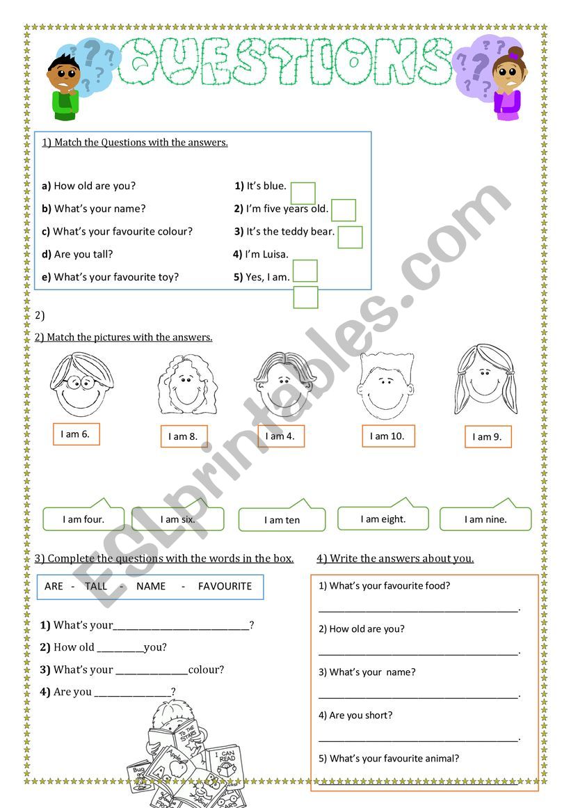Personal Questions worksheet