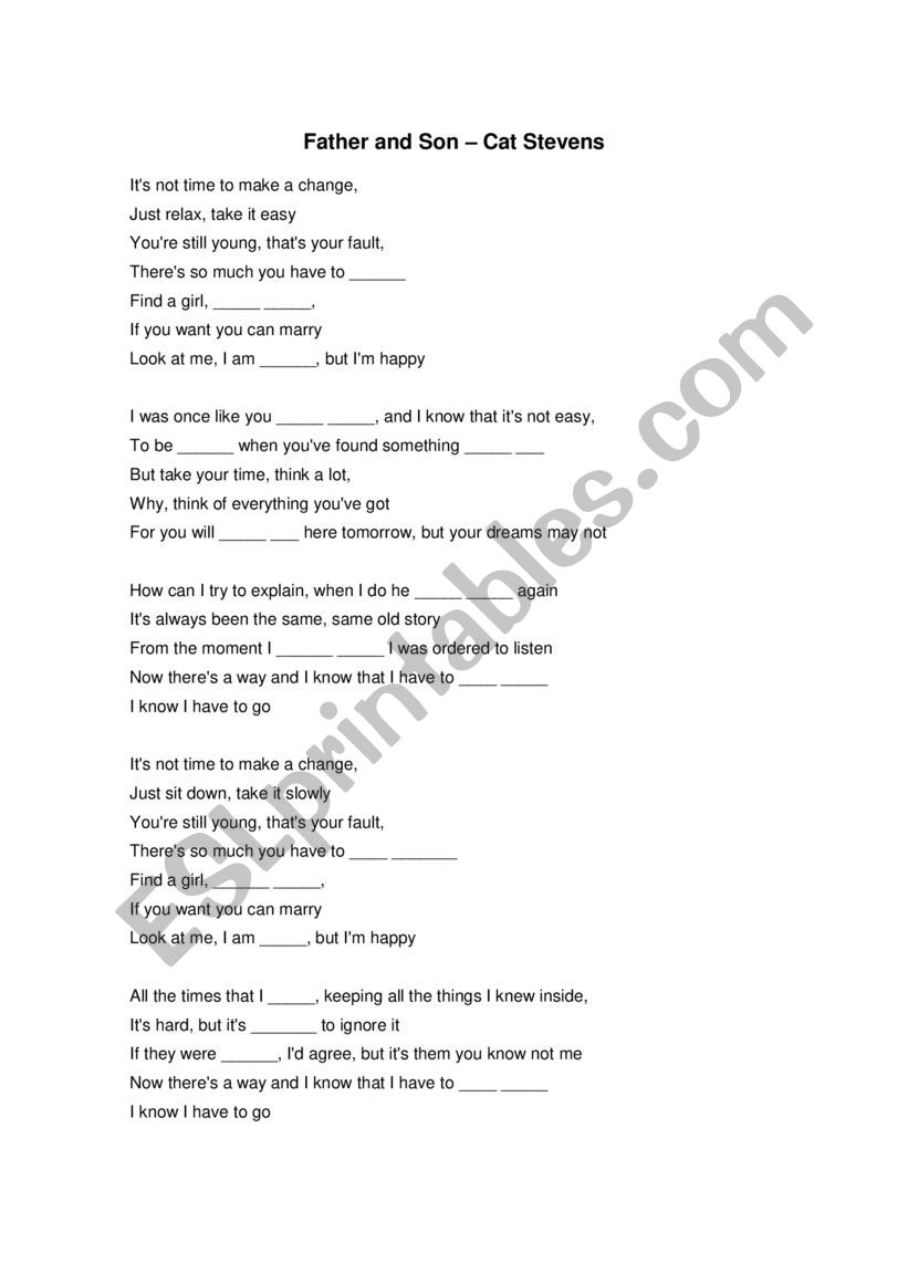 954806 1 Father And Son Lyrics To Complete 