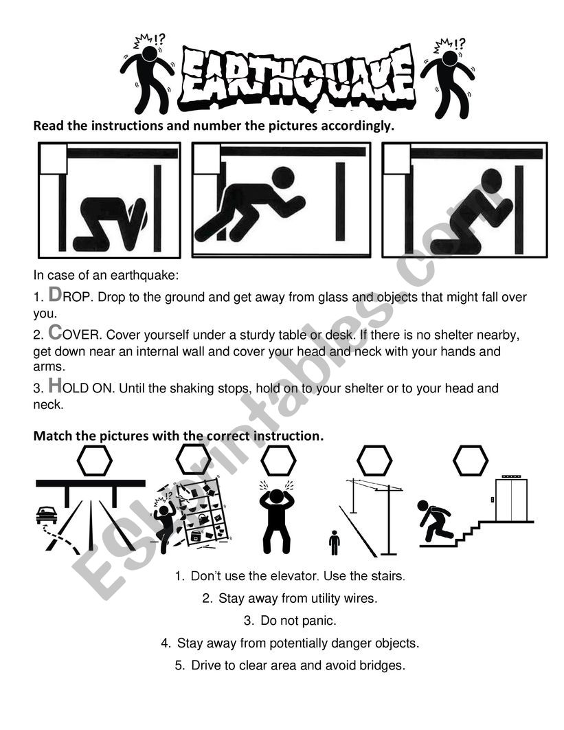 Free Printable Earthquake Worksheets