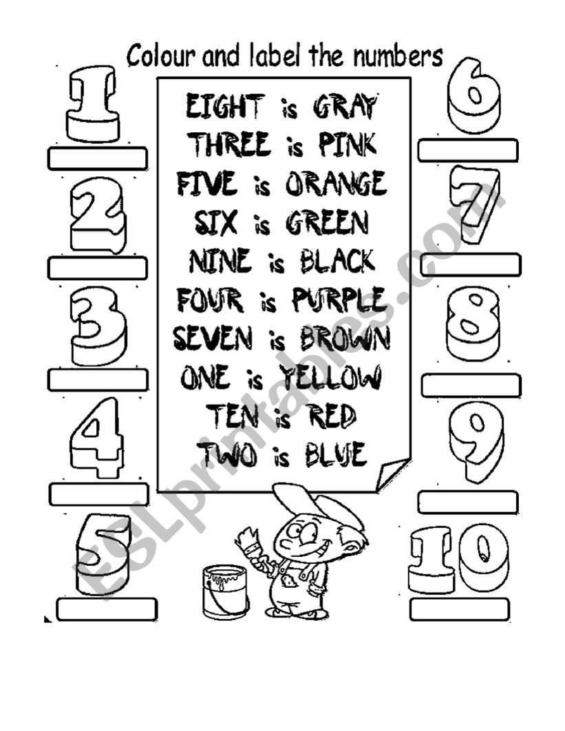 Colors And Numbers worksheet