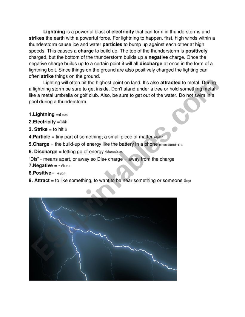 Lighting worksheet