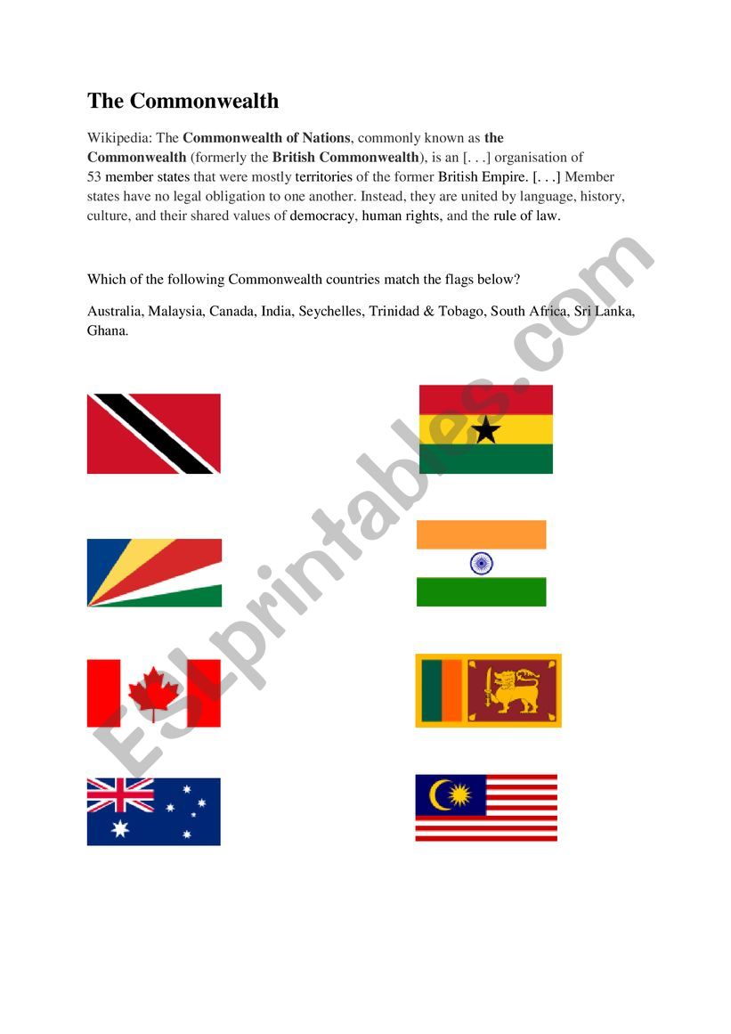 Find out: Which flag belongs to which Commonwealth country?