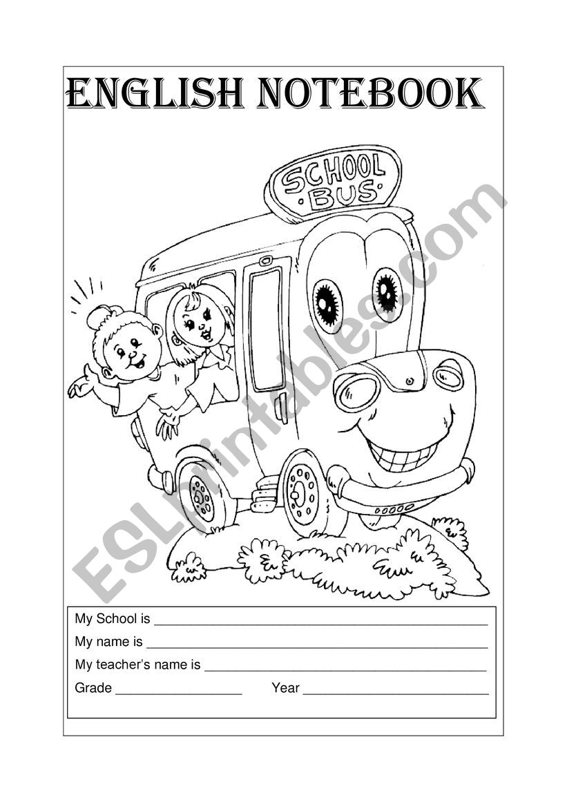 English notebook - ESL worksheet by Flávia*