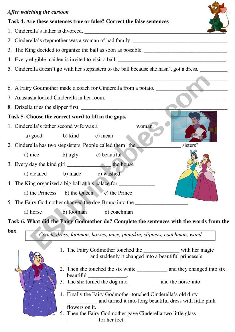 cindeella´s tale - ESL worksheet by gerardosantillan