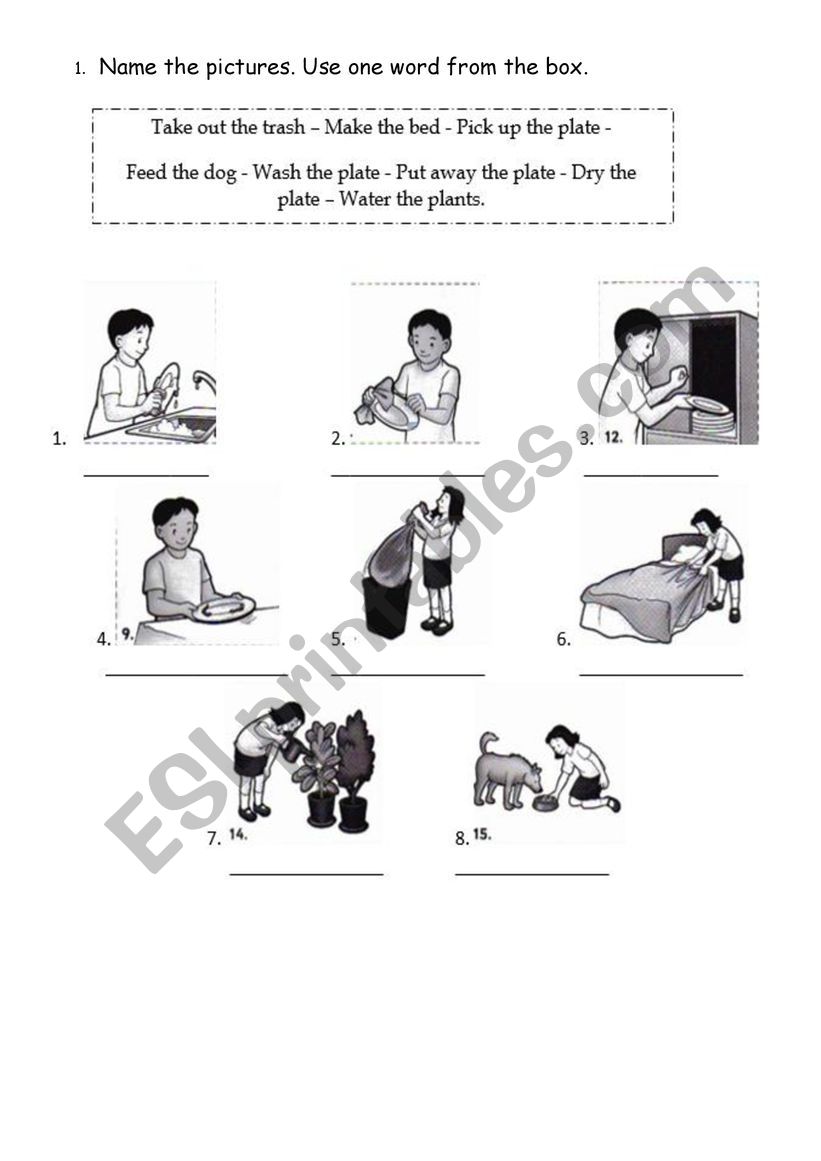 Vocabulary Chores/Daily Routines. - ESL worksheet by ariana0980