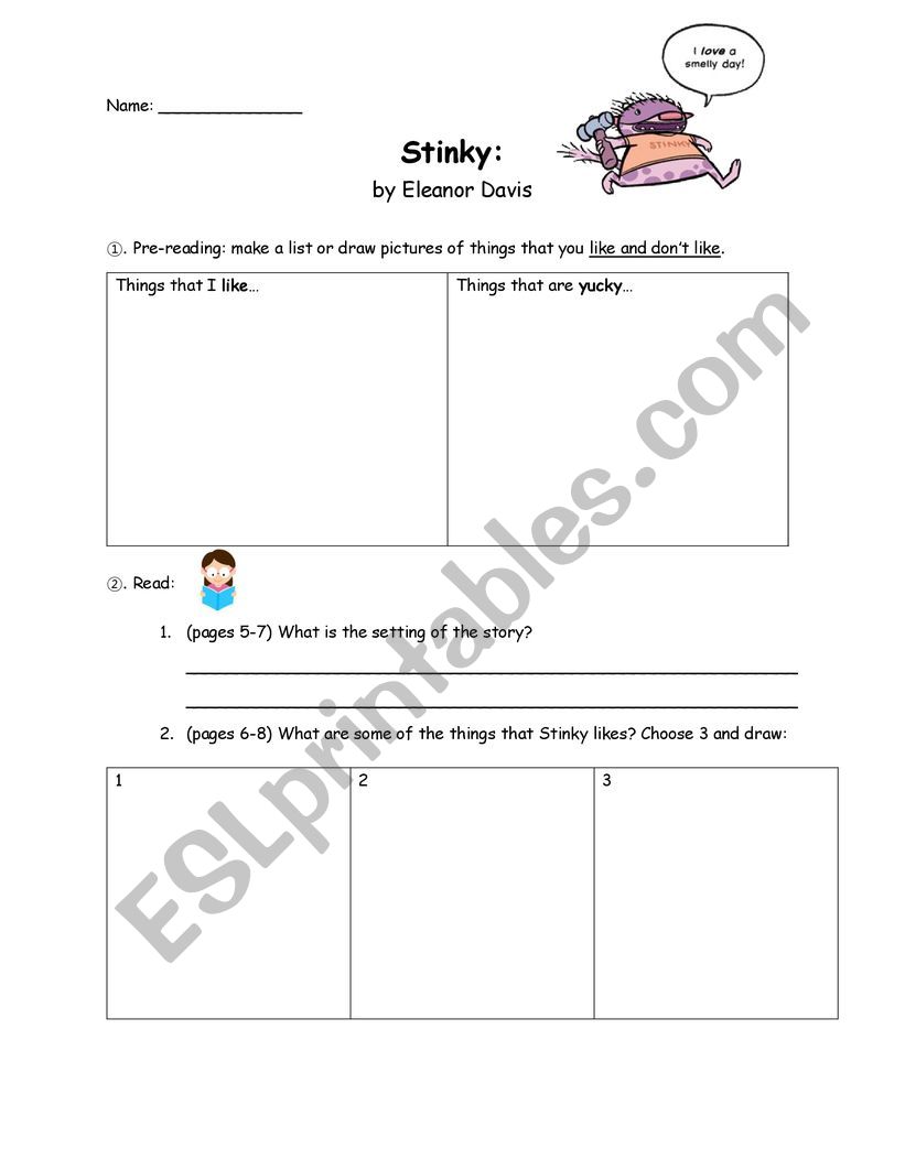 Stinky - Toon Books worksheet 