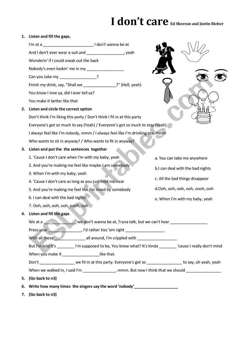 one time by Justin Bieber - ESL worksheet by white_dove