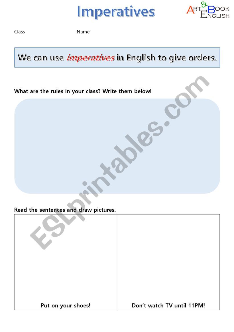 imperative worksheet worksheet