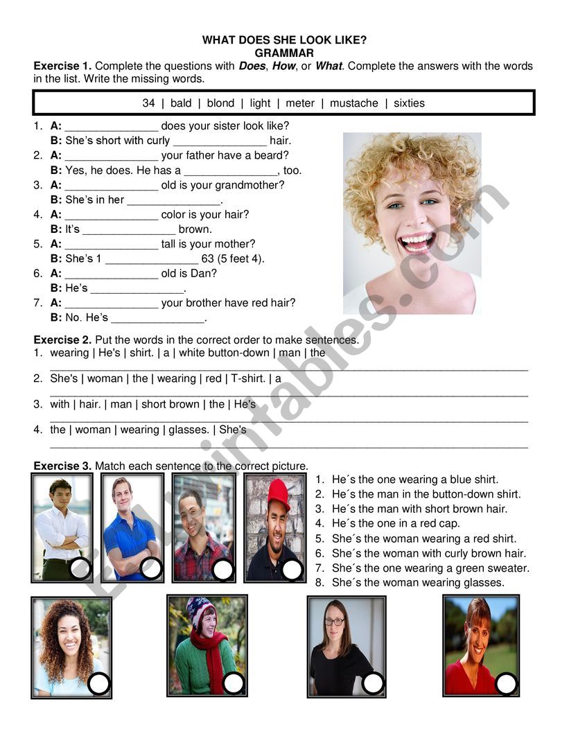 describing people! - ESL worksheet by axelc