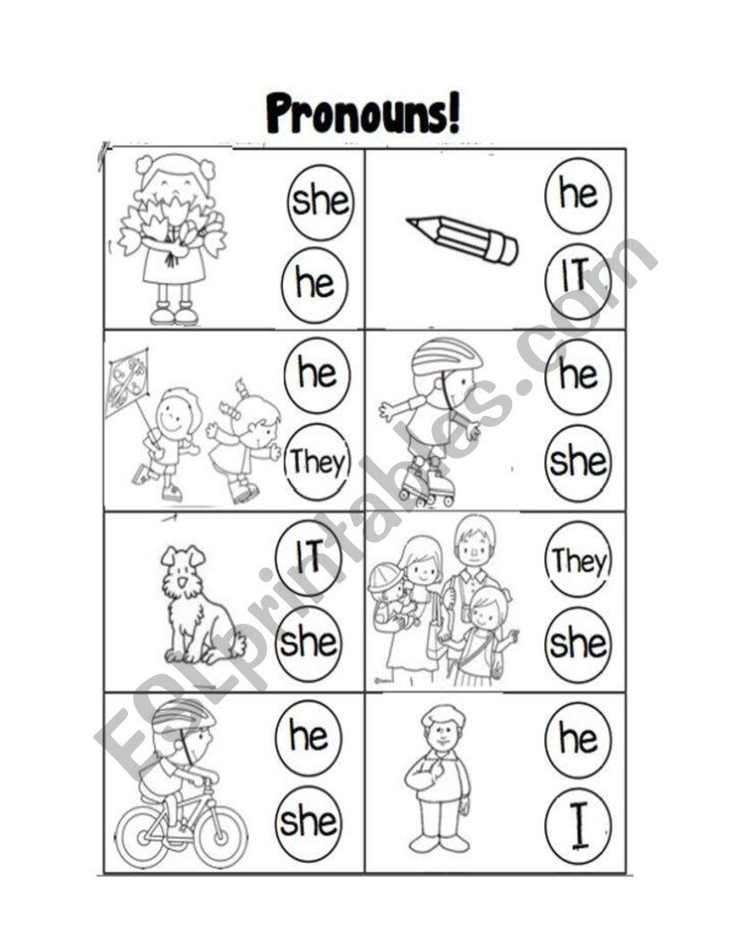 PRNOUNS - ESL worksheet by karentatis