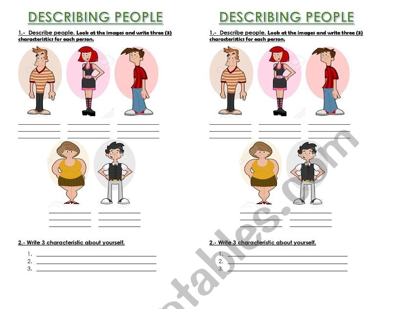 Describing People worksheet