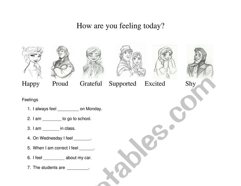 How Are You Feeling? worksheet