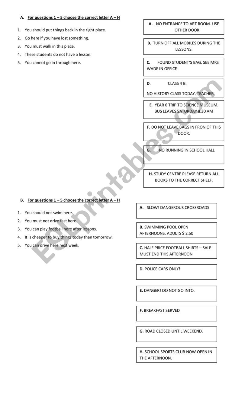 REvision worksheet