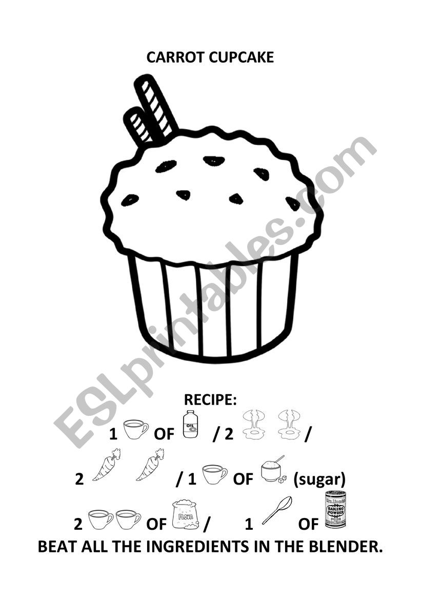 Carrot Cupcake Recipe worksheet