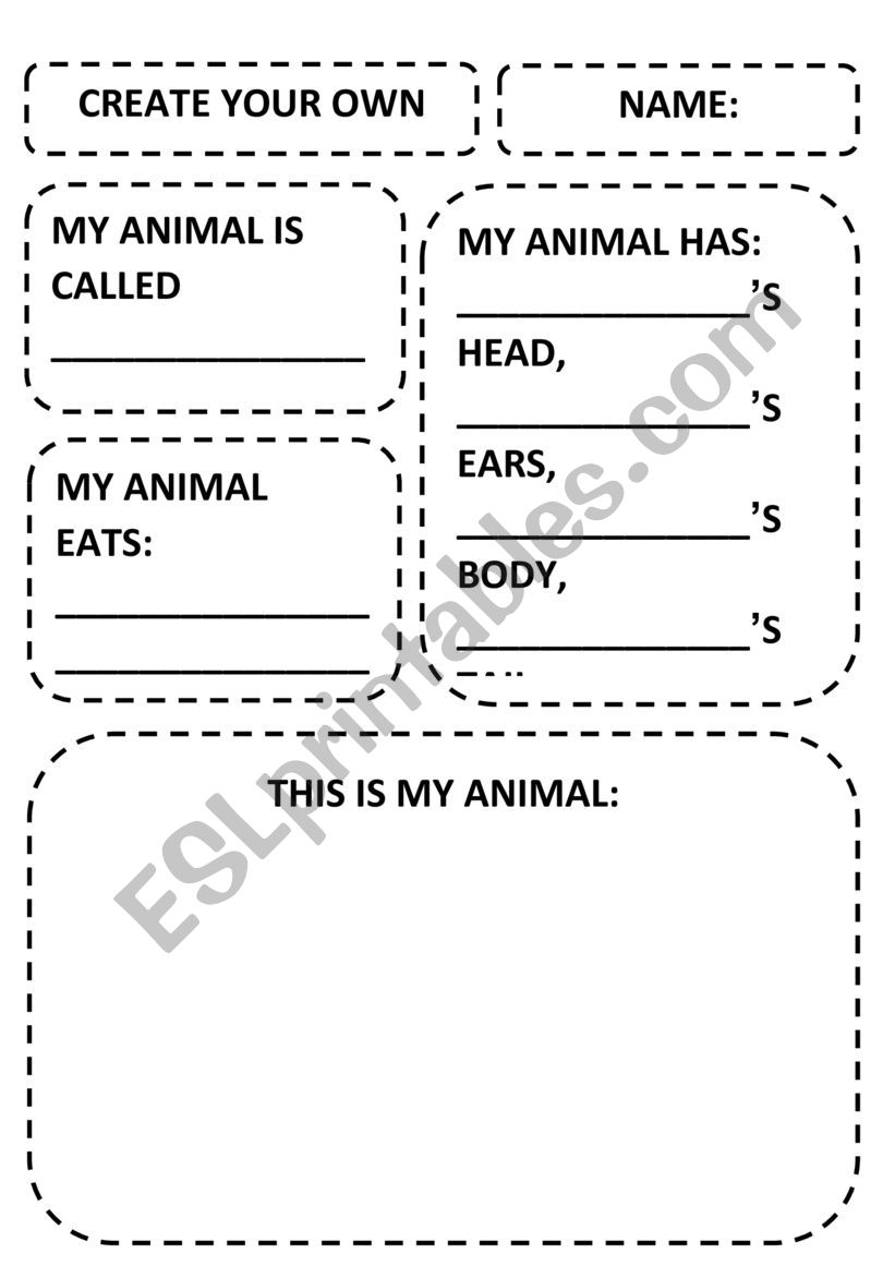 Create an animal worksheet