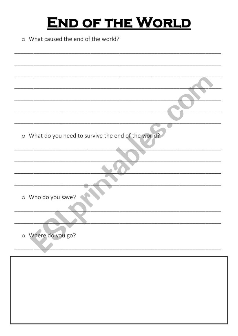 End Of The World worksheet