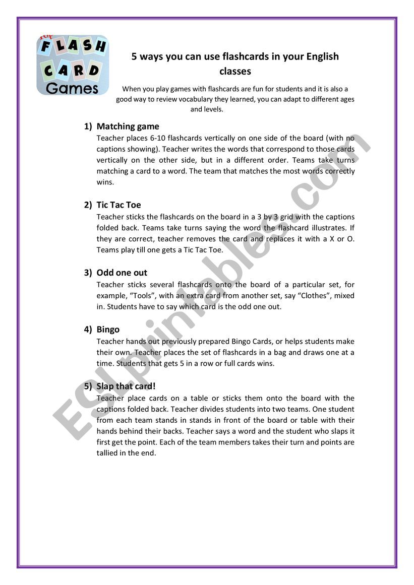 5 ways you can you flashcards worksheet