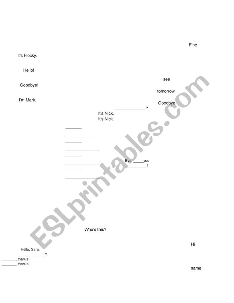 Greetings! Worksheet worksheet