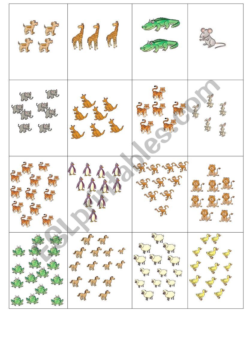Animal picture with numbers worksheet