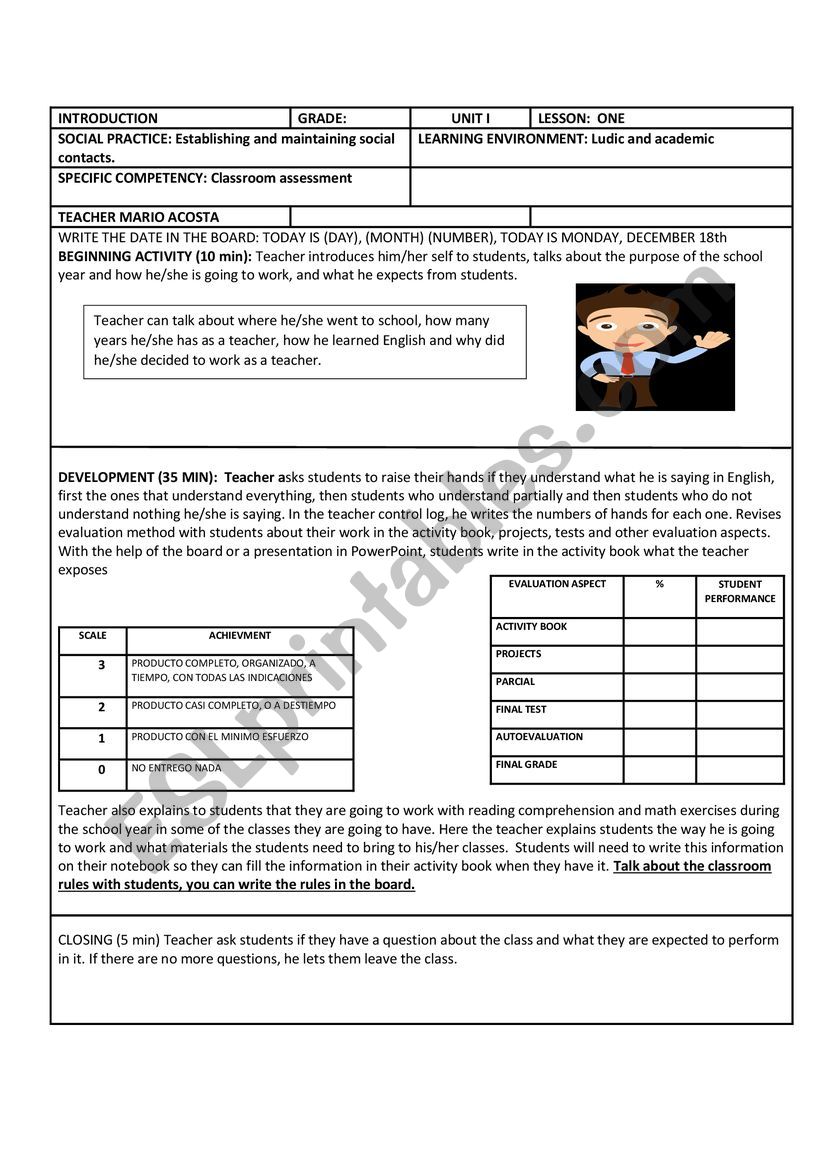 introduction worksheet