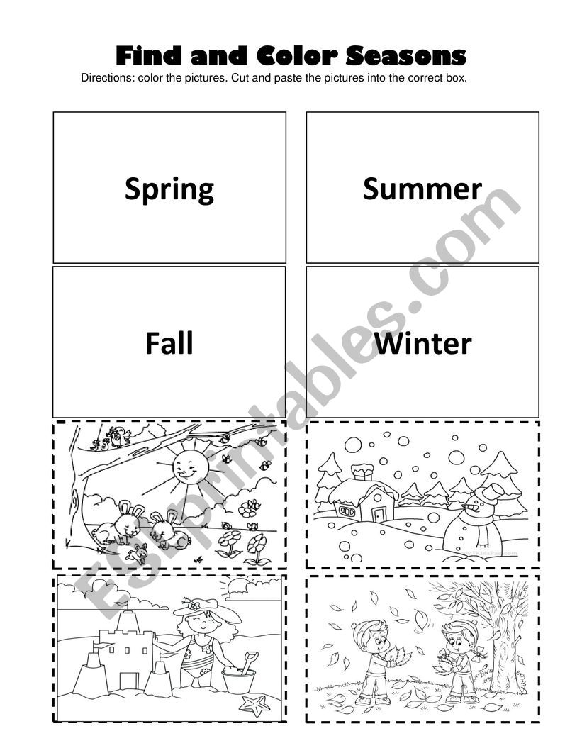 Seasons of the year worksheet