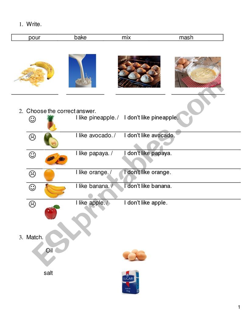 Food review worksheet