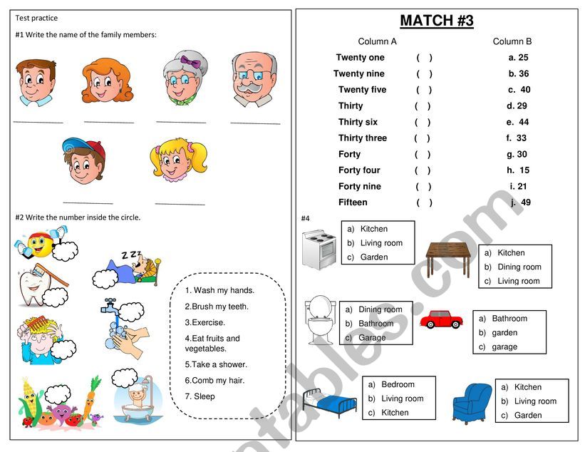 practice numbers, healthy habits