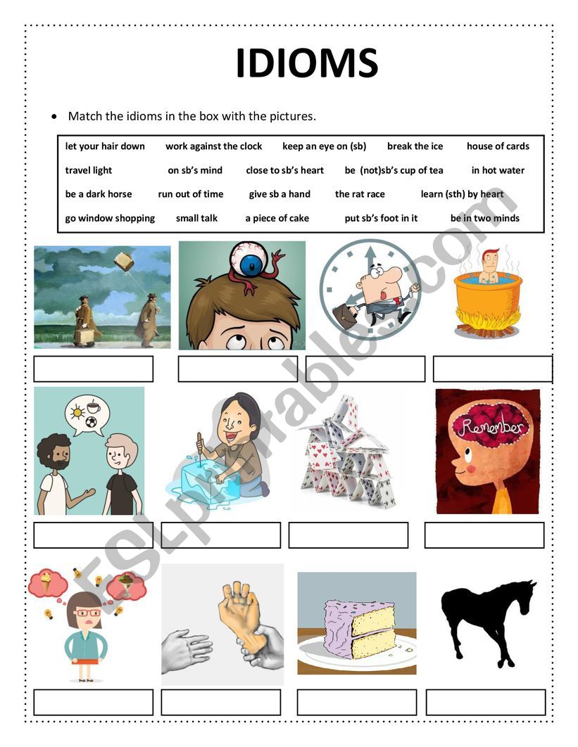 IDIOMS worksheet