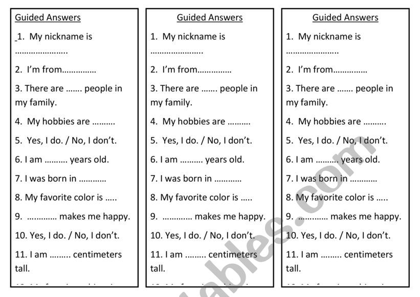 Get To Know Me ESL Worksheet By Chiizz
