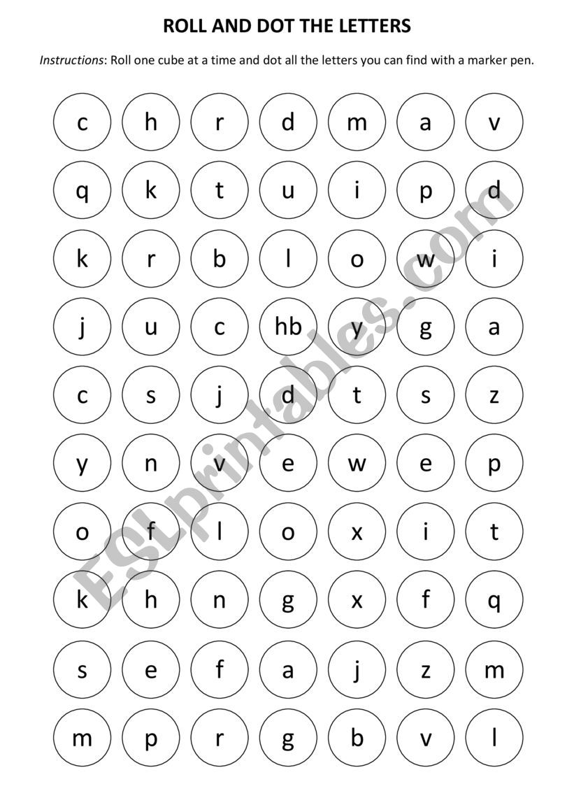 roll-and-dot-the-letters-esl-worksheet-by-mbranco