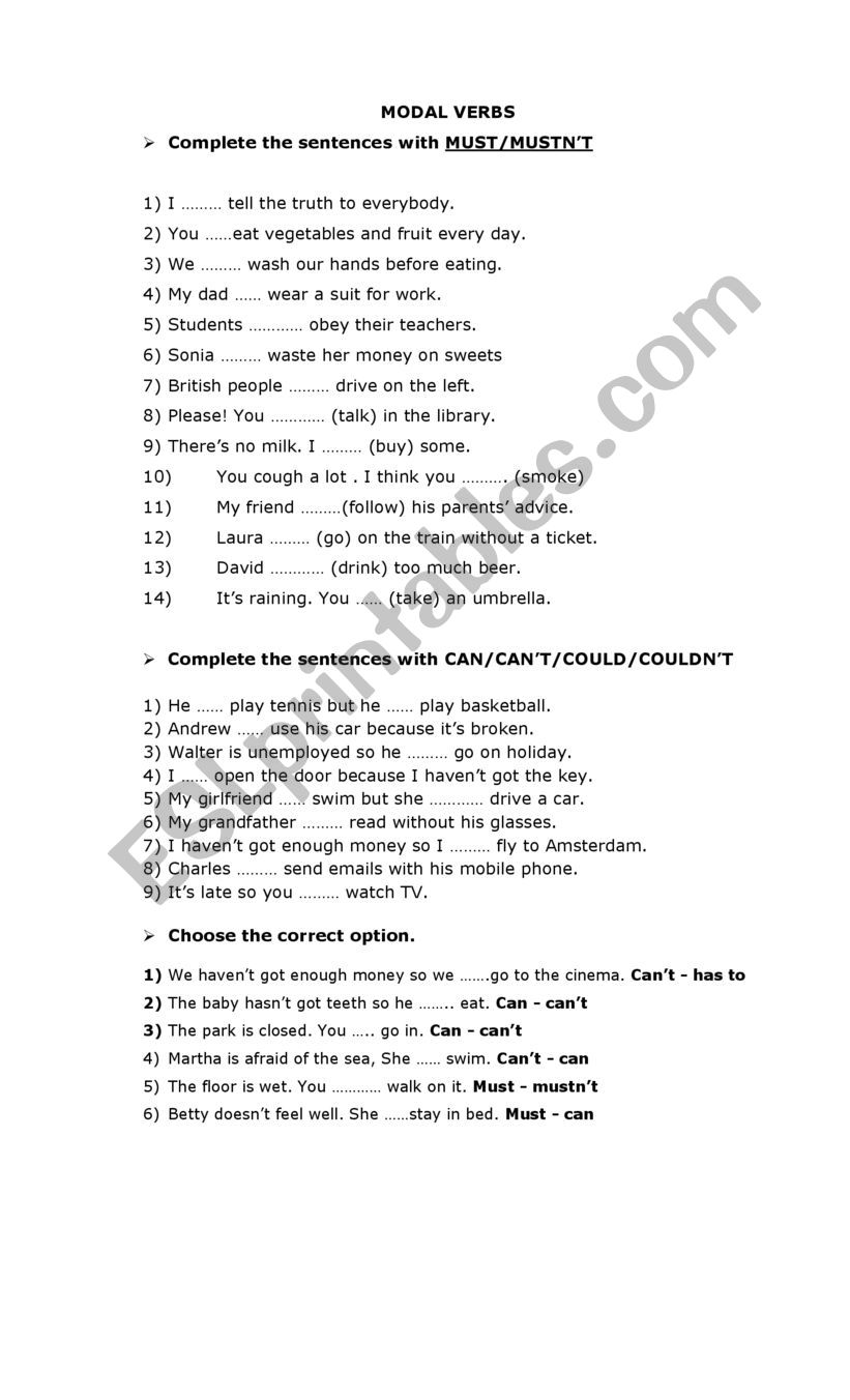 english handout worksheet